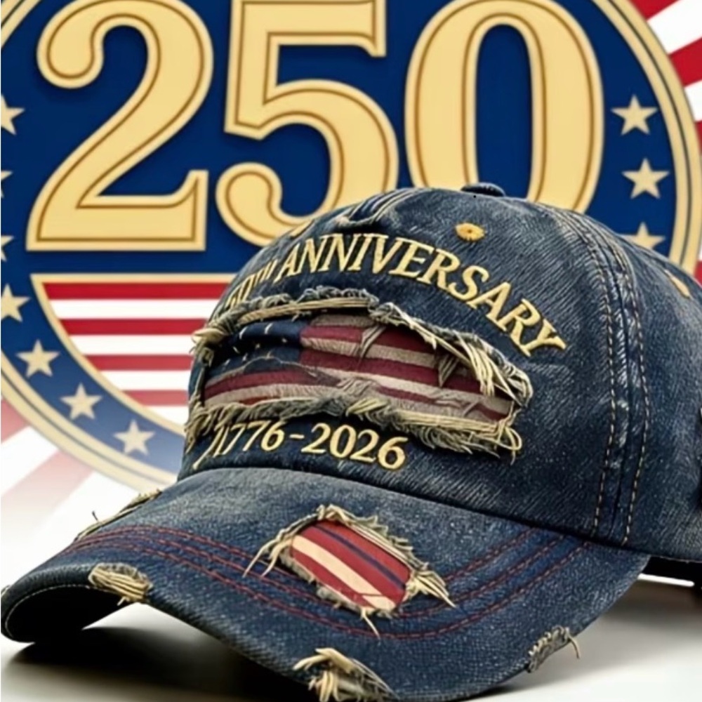250th Anniversary Distressed Denim Cap - Blue